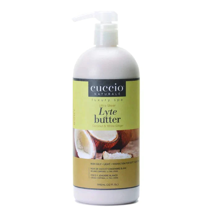 Cuccio Coconut & White Ginger Ultra Sheer Butter Lotion 946ml